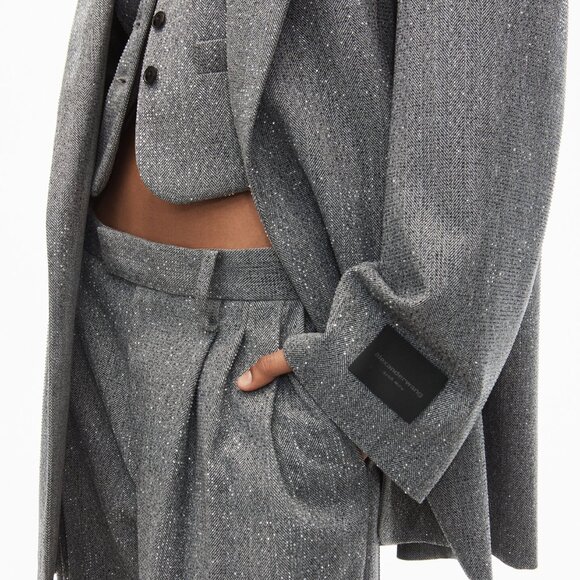 NWT Alexander Wang Hotfix Bead Herringbone Vest in Gray - Picture 2 of 5